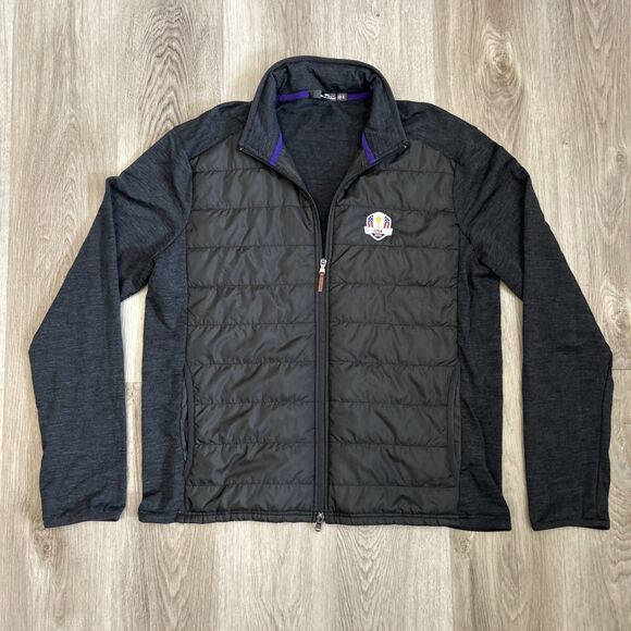 Ralph Lauren RLX Ryder Cup USA 2018 Jacket Mens XL Black Golf Full Zip Light